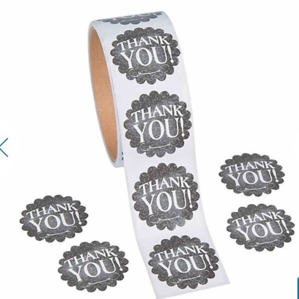 Seller Supplies Chalkboard Thank You Stickers